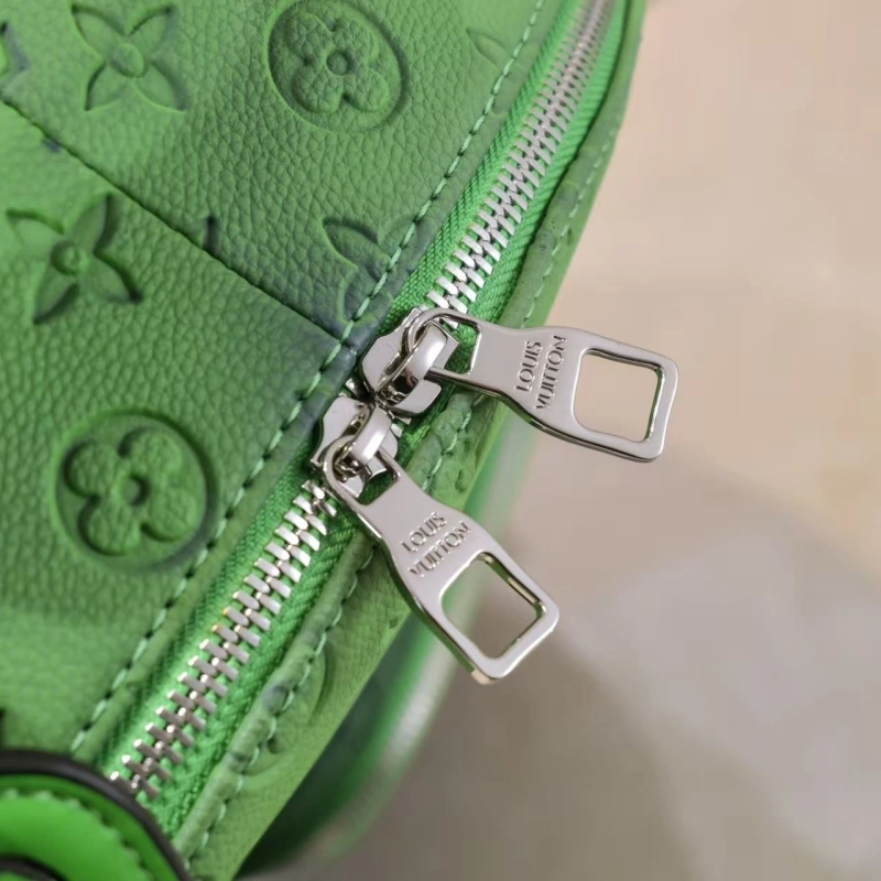 The leather backpack is without a box