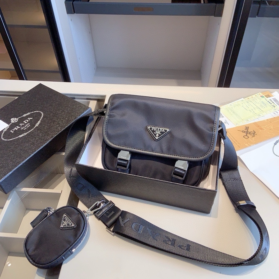 Prada’s new three in one crossbody bag with coin purse pendant, unisex (with gift box)