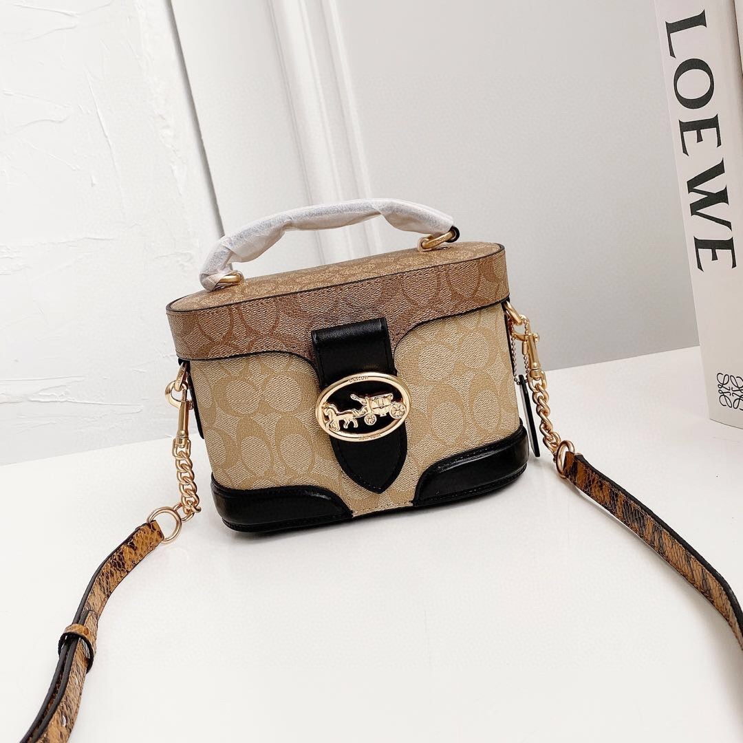 Women’s bag, Kay box bag, Georgie vintage makeup bag, carriage buckle, single shoulder crossbody handbag-without packaging box