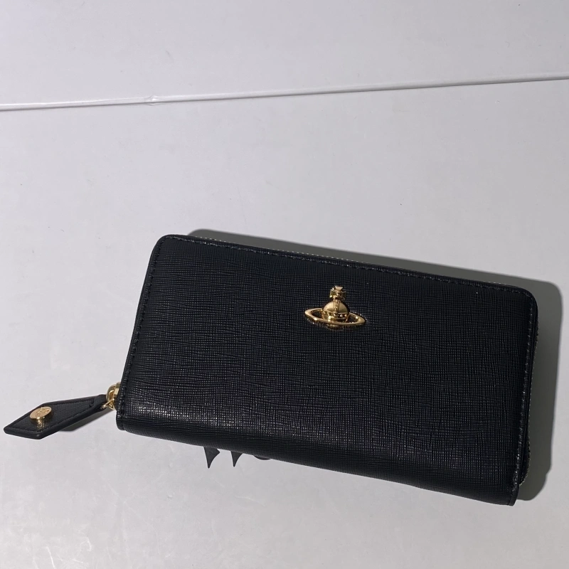 Black and gold Saffiano long zip wallet-box
