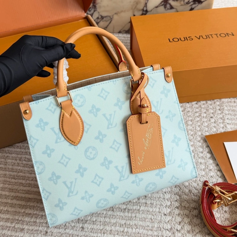 Ice Blue Monogram Tote-box