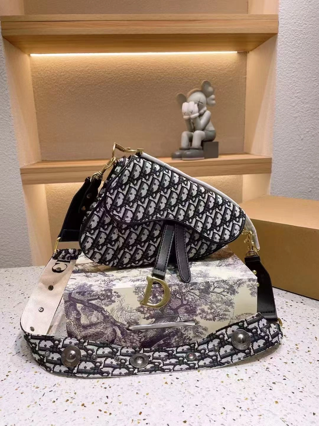 New bags for women, popular fashion trend crossbody bags, embroidered canvas saddle waist bags, armpit bags-comes with gift box