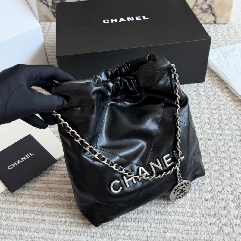 Mini Garbage Bag in Calfskin Leather-box