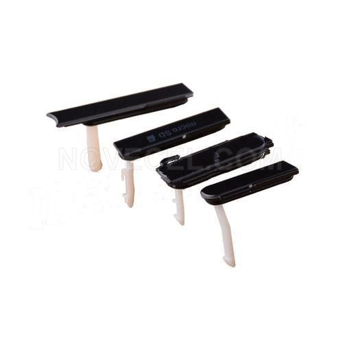 Memory Card Cover Cap for Sony Xperia Z C6602/ C6603/ C6606/ L36/ L36h/ LT36(4 Pcs/set) - Black
