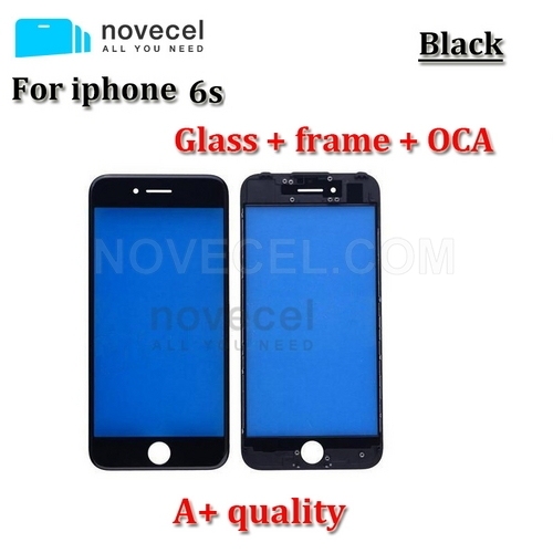 （Super High Quality） Front Screen Glass Lens + LCD Digitizer Frame + OCA for iPhone 6s(4.7 inches) - Black