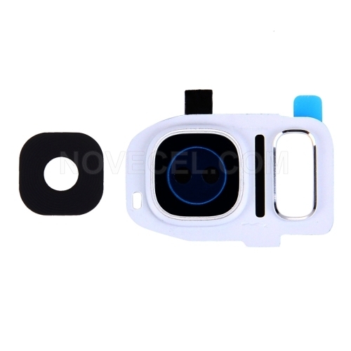 Rear Camera Glass Lens and Cover Bezel Ring for Samsung Galaxy S7/S7 edge - White