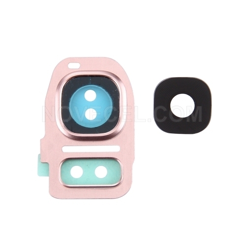 Rear Camera Glass Lens and Cover Bezel Ring for Samsung Galaxy S7/S7 edge - Pink