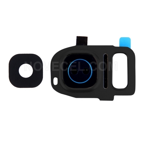 Rear Camera Glass Lens and Cover Bezel Ring for Samsung Galaxy S7/S7 edge - Black