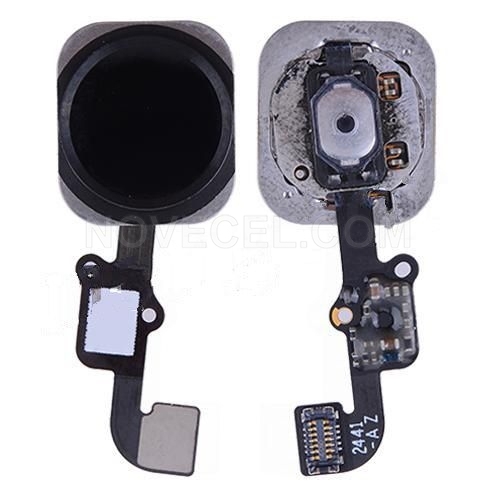 Home Button with Flex Cable Ribbon and Home Button Connector for iPhone 6/ 6 Plus- Black