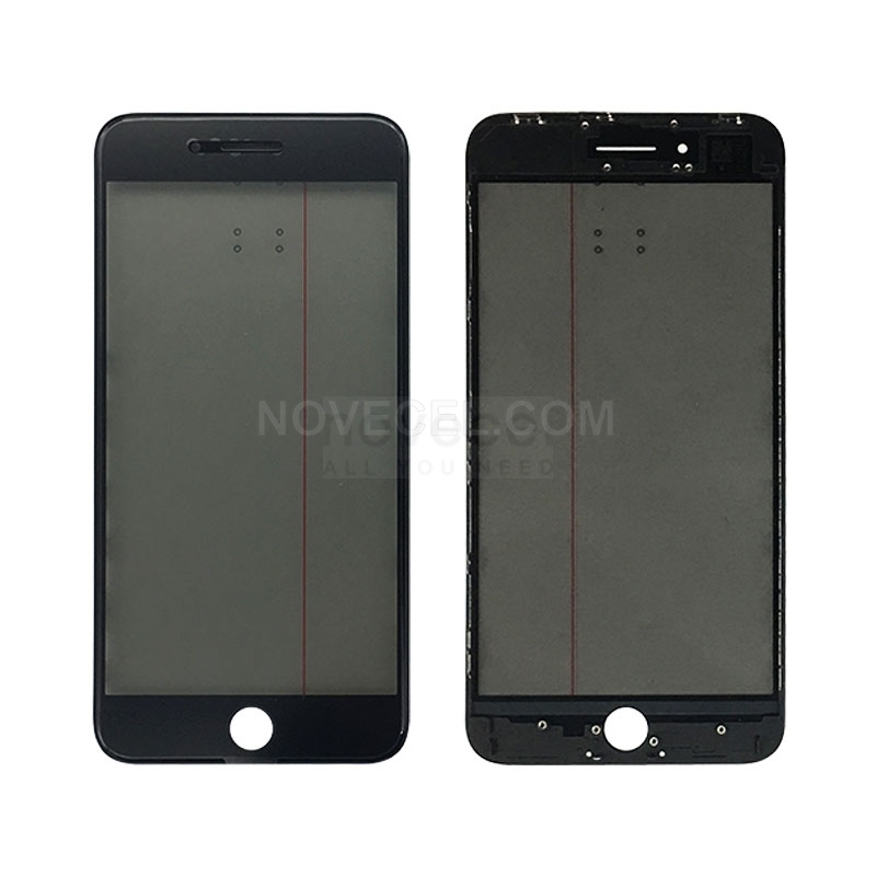 A+ Quality Front Glass+ Frame+OCA+Polarizer+Earmesh+Camera&Sensor Holder for iPhone 8 Plus - Black