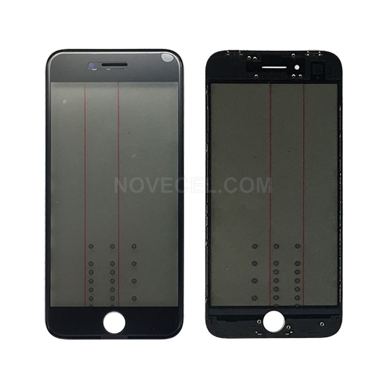 A Quality Front Glass with Frame and OCA and Polarizer for iPhone 8 - Black