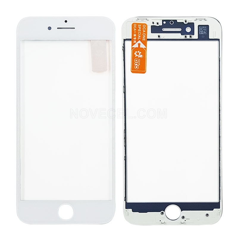 A Quality Front Glass with Frame and OCA for iPhone 8 - White