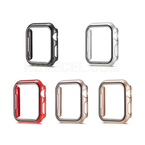 Electroplate Mirror Plastic Case for Apple Watch Series 1 42mm - Black