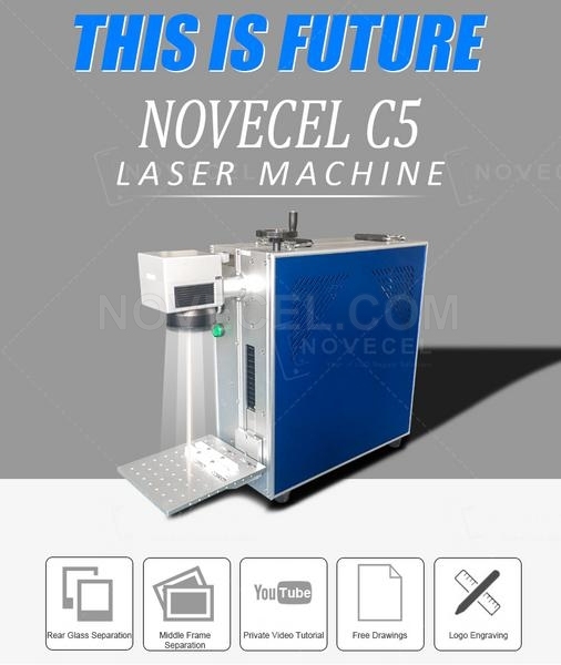 C5 20W Fibre Laser Marking Machine for Mobile Phone Rear Battery Glass Separating and Metal Engraving