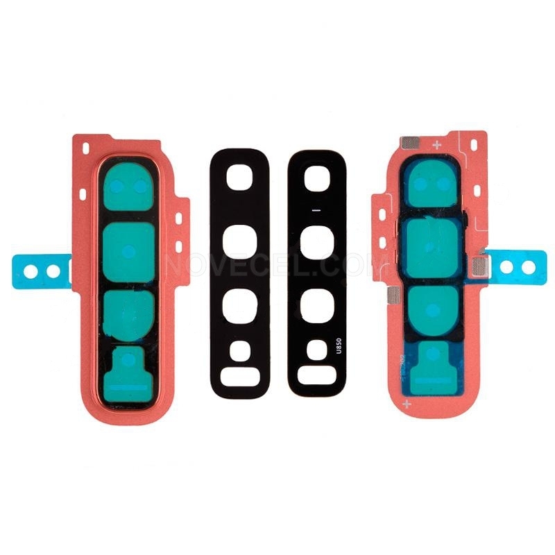 Rear Camera Glass Lens and Cover Bezel Ring for Samsung Galaxy S10 G973 - Flamingo Pink