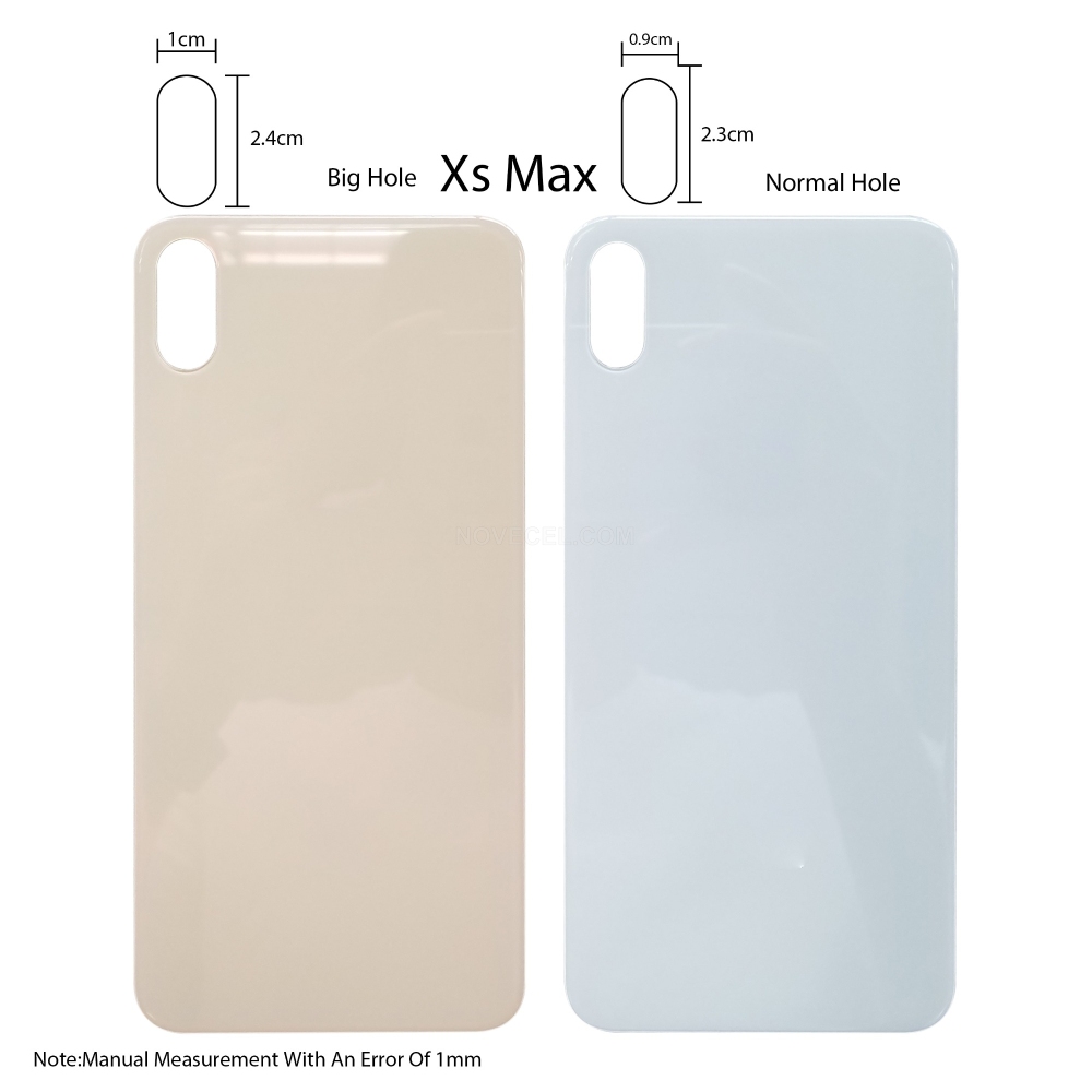 A+ Back Cover Glass For XS Max - Black/Big Hole