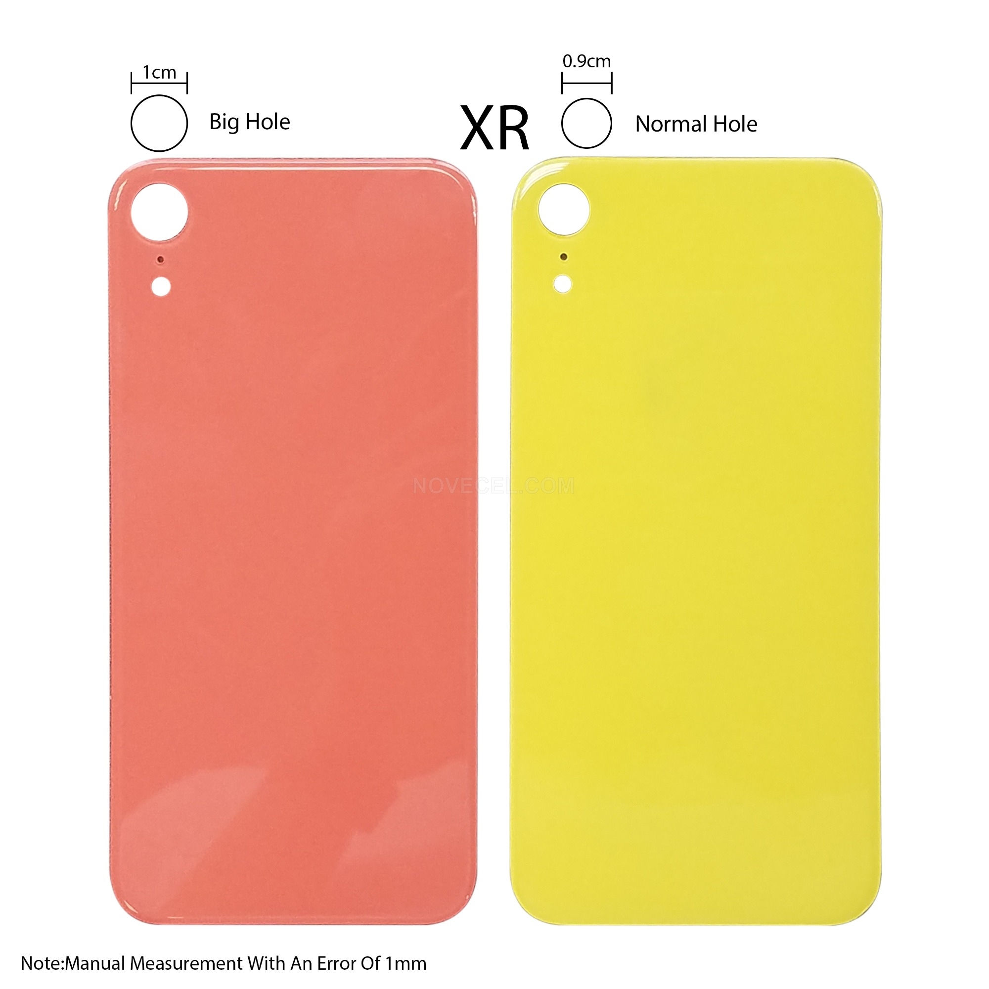 Back Cover Glass without Lens Frame and Lens for XR(6.1 inches) - White/Big Hole
