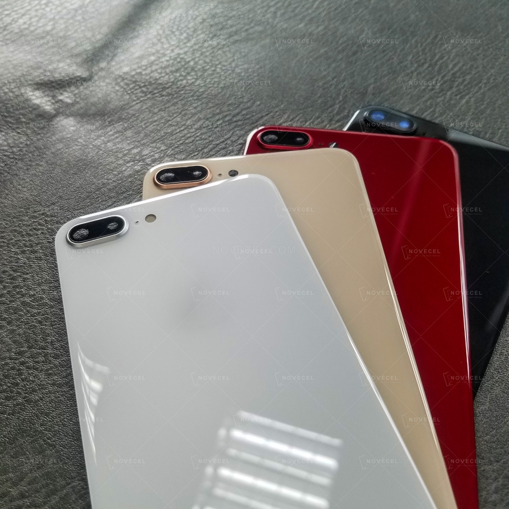Back Cover Glass with Lens Frame + Lens for iPhone 8 Plus - White