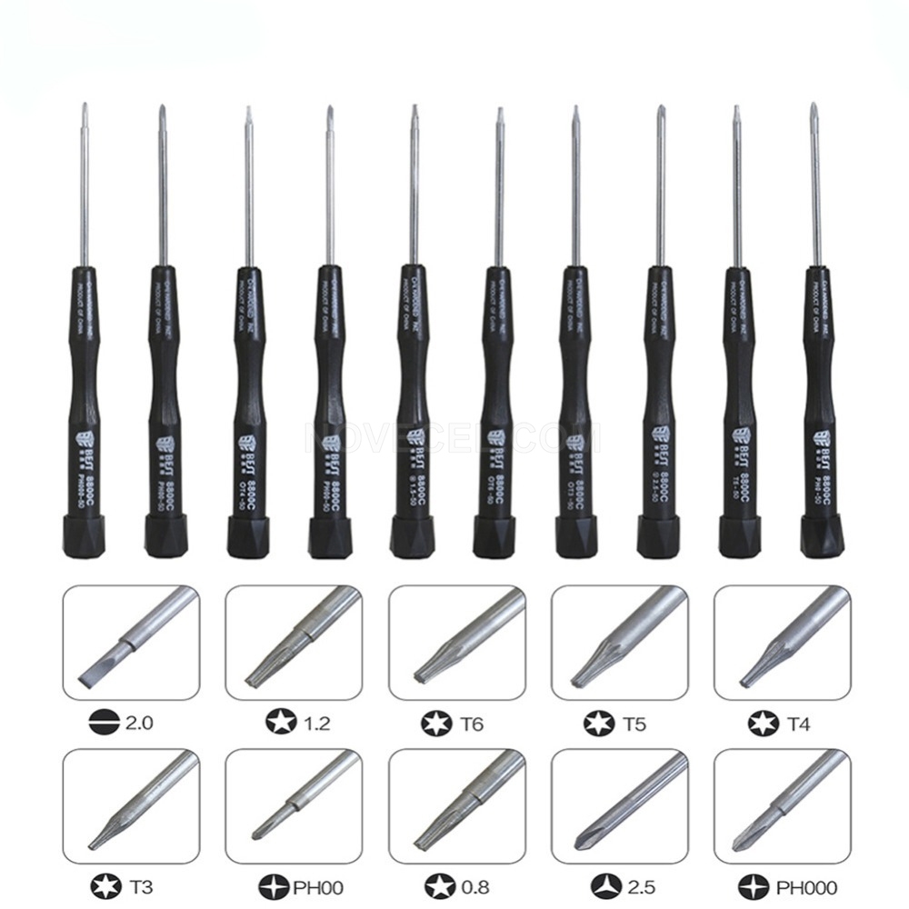 BEST 10 in 1 Screwdriver Set T3 T4 T5 T6 P2 P5 PH00 PH000 Y2.5 Flat 2.0 Mobile Phone Laptop PC Opening Repair Tools Kit