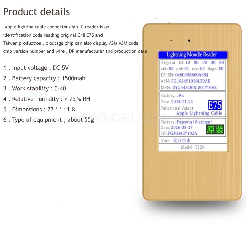 Mini USB Cable Detector Phone Charging Cable Tester to Indendifying Original Or Fake Cable Data Reading Tool Checker