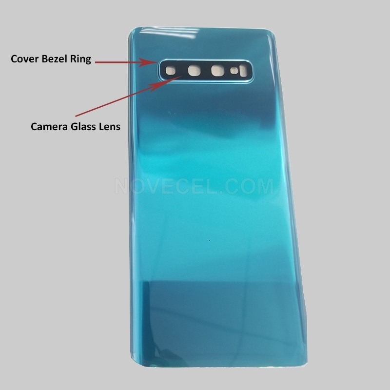 Rear Camera Glass Lens and Cover Bezel Ring for Samsung Galaxy S10+_Black