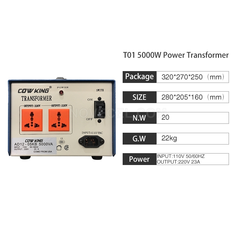 Power Transformer For Mobile Phone   Repair Using  110V to 220V  5000W