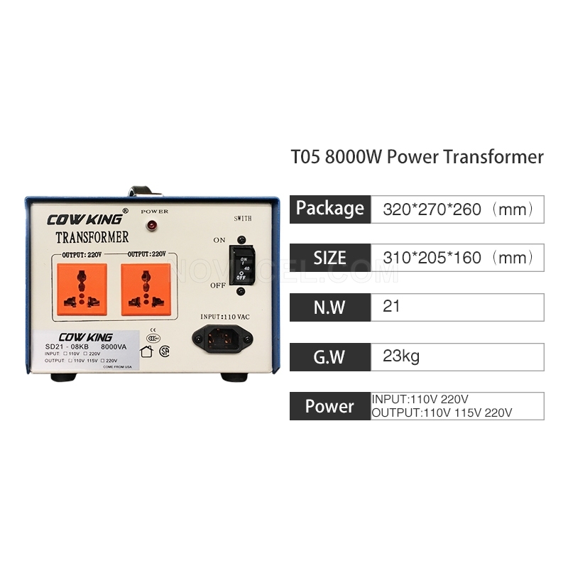 Power Transformer For Mobile Phone Repair Using 110V to 220V 8000W