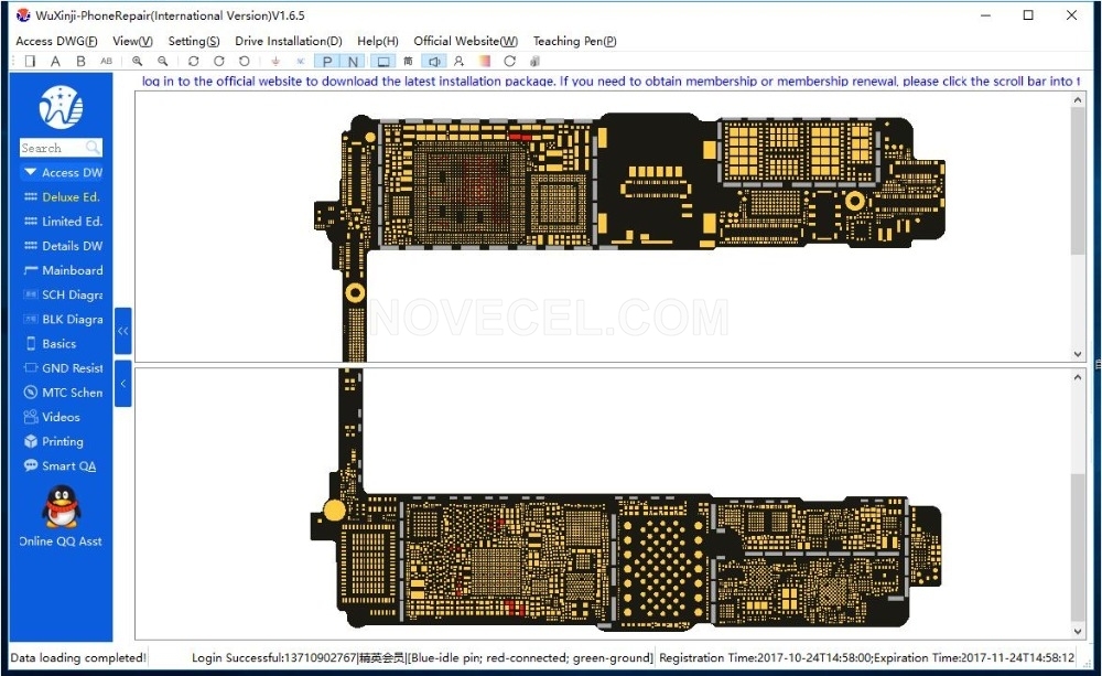 WU XIN JI DONGLE board schematic diagram Repairing for iPhone iPad samsung phone software repairing drawings