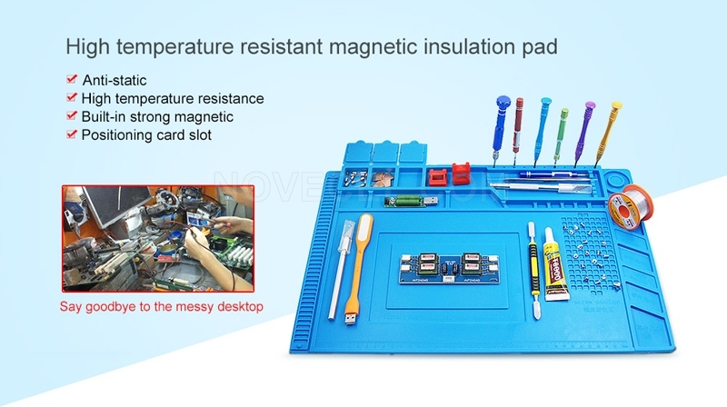 (55*35cm)High Temperature Resistant Silicone Pad For Electrical Soldering Repair Station