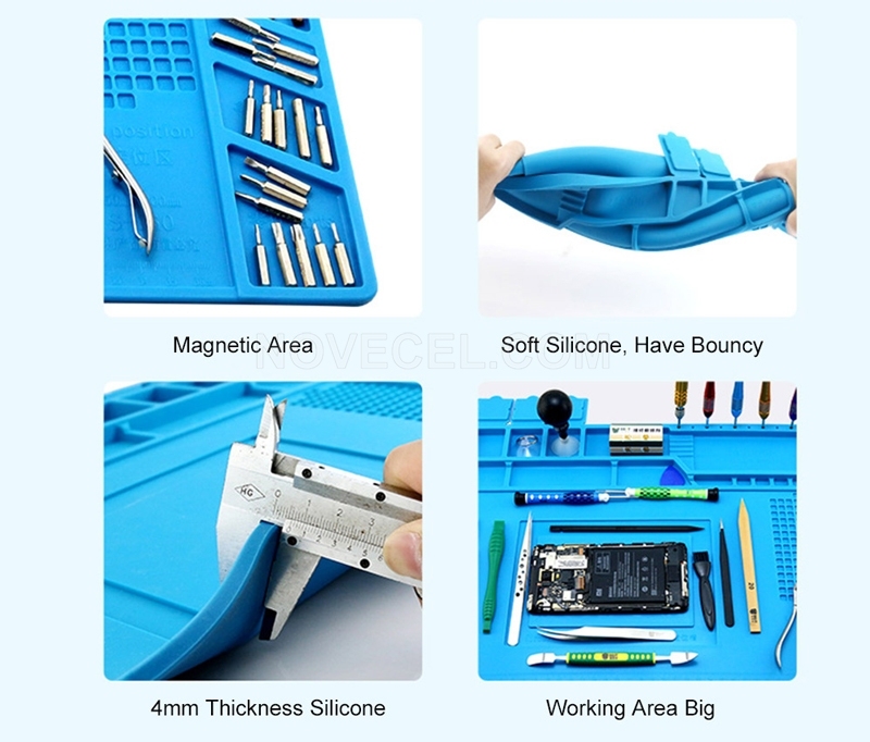 (55*35cm)High Temperature Resistant Silicone Pad For Electrical Soldering Repair Station