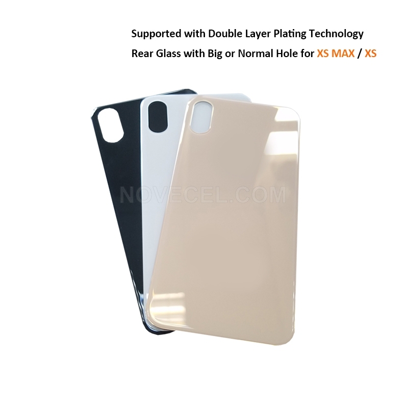 CE Mark Big Hole Back Cover Glass for iPhone XS Max_Black