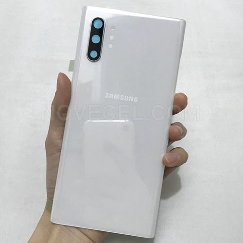 White Back Cover Battery Door with Camera Glass Lens and Cover for Note10+