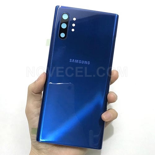 Blue Back Cover Battery Door with Camera Glass Lens and Cover for Note10+