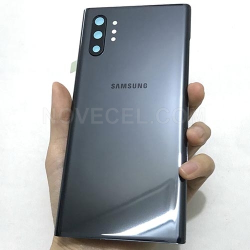 Black Back Cover Battery Door with Camera Glass Lens and Cover for Note10+