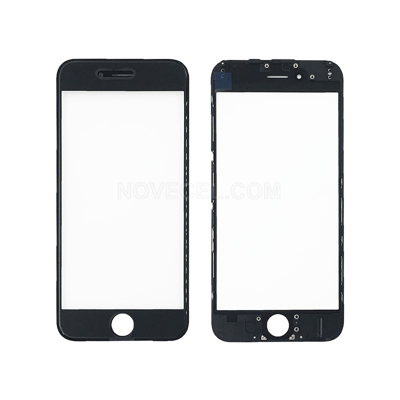 A+ Quality Front Glass+Frame+Ear mesh+Camera hold+Sensor Ring for iPhone 8 Plus - Black