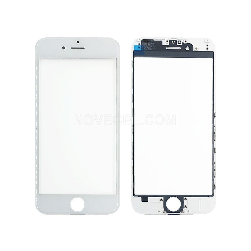A+ Quality Front Glass+Frame+Ear mesh+Camera hold+Sensor Ring for iPhone 8 Plus - White