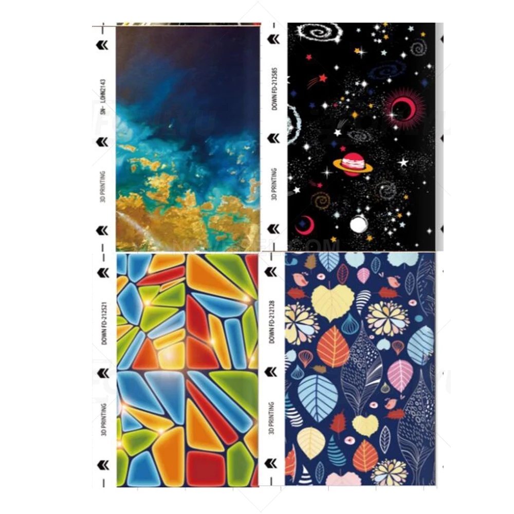 50 PCS/Lot 3D Shiney Embossed Mixed Pattern Protection Back Film