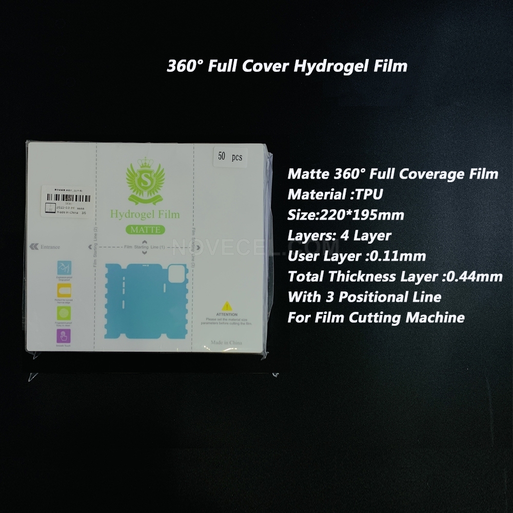 50 PCS/Lot 360-degree Full Body HD/Matte Hydrogel Protective Films