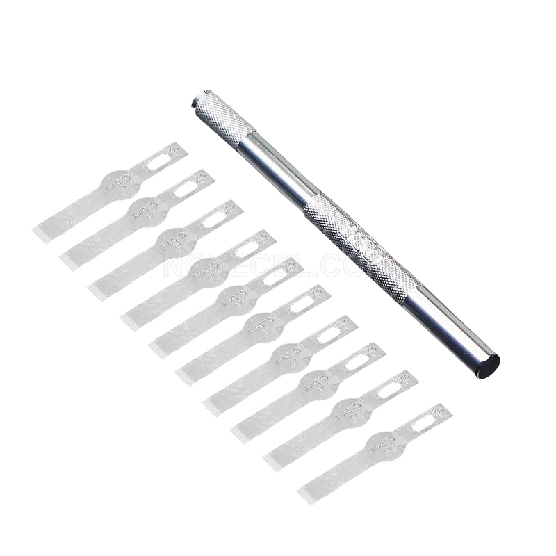 NOVECEL Glass Pryer Knife Set with Blade(17) and Blade Holder for iPhone Back Glass Replacement