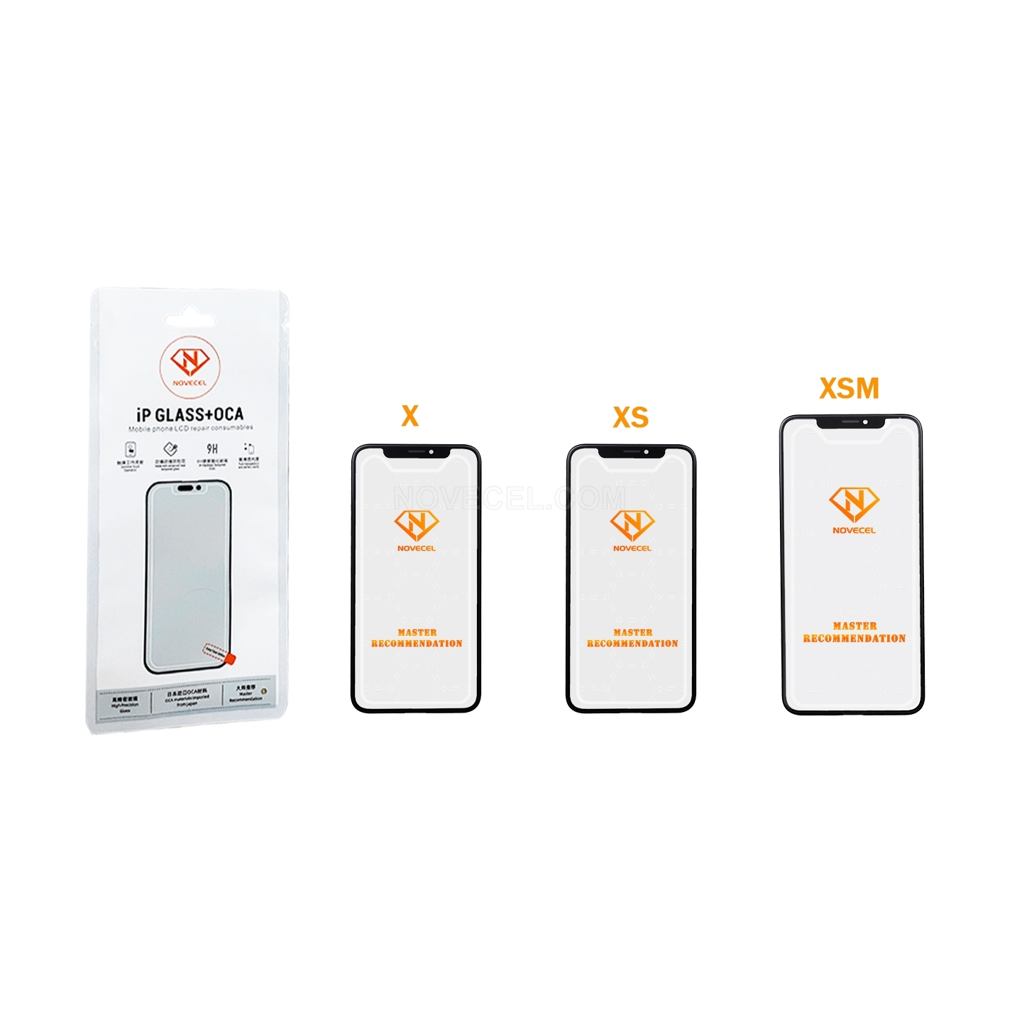 NOVECEL Front Glass+OCA for iPhone XSM/XS/XR/X