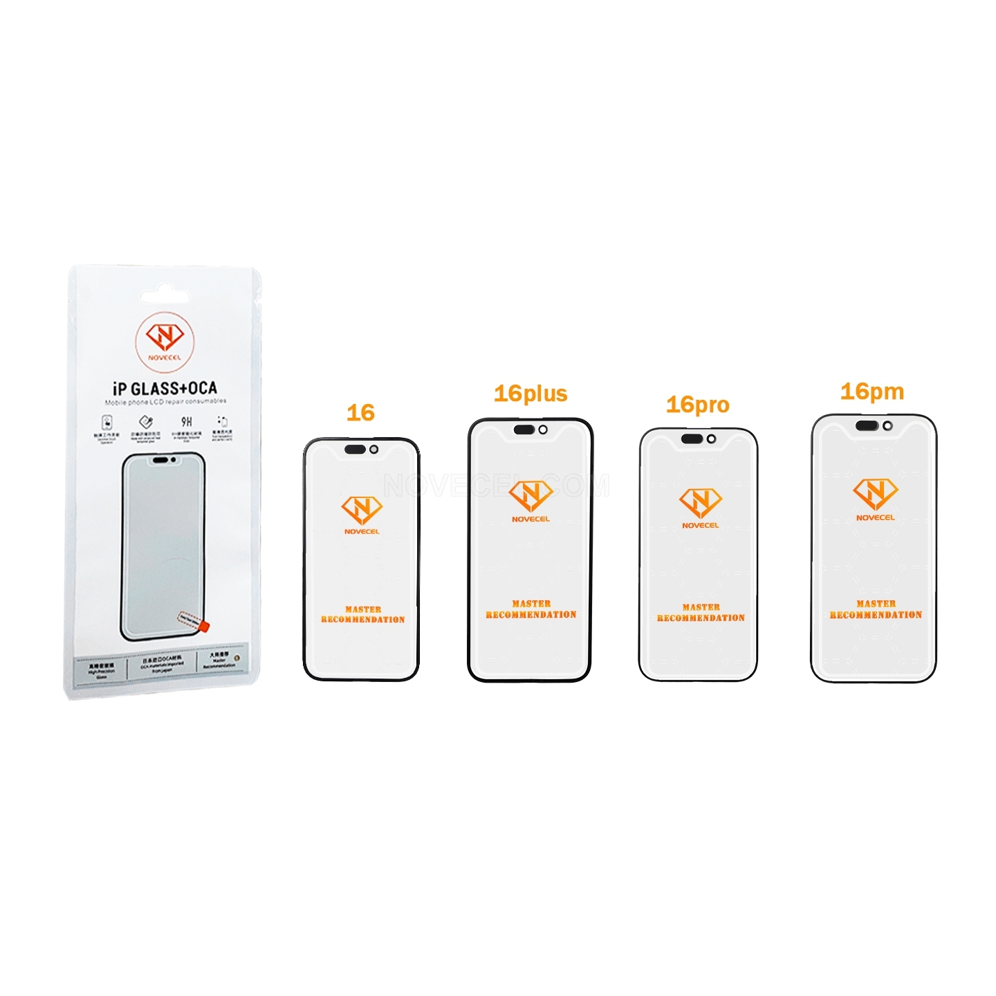 NOVECEL Front Glass+OCA for iPhone 16 Series