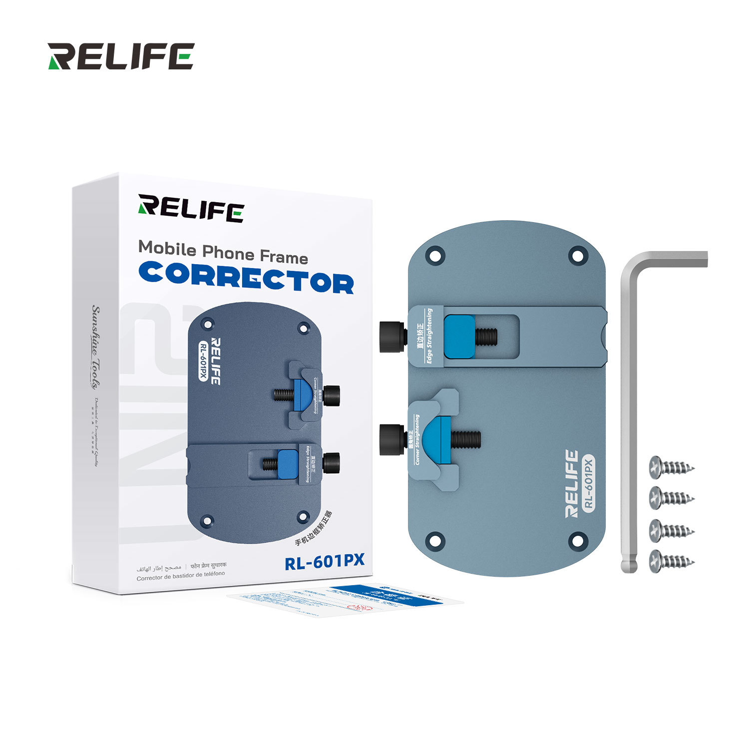 RELIFE RL-601PX iPhone Frame Corrector Dual Station Edge Corner Straightening Tool 7075 Aluminum Repair Fixture