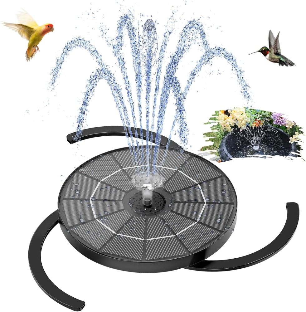 AISITIN 3.5W Solar Water Fountain with Storage & Integrated Bracket, Floating Solar Fountain Pump with Nozzles for Bird Bath, Garden, Pond, Pool, Aquarium and Outdoor