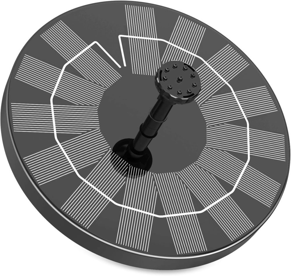 AISITIN Outdoor Solar Garden Fountain 3.5W Solar Pump Outdoor Pond with 6 Nozzles Floating Solar Fountain Pump for Bird Bath, Aquarium, Garden Fountain (1 Piece)