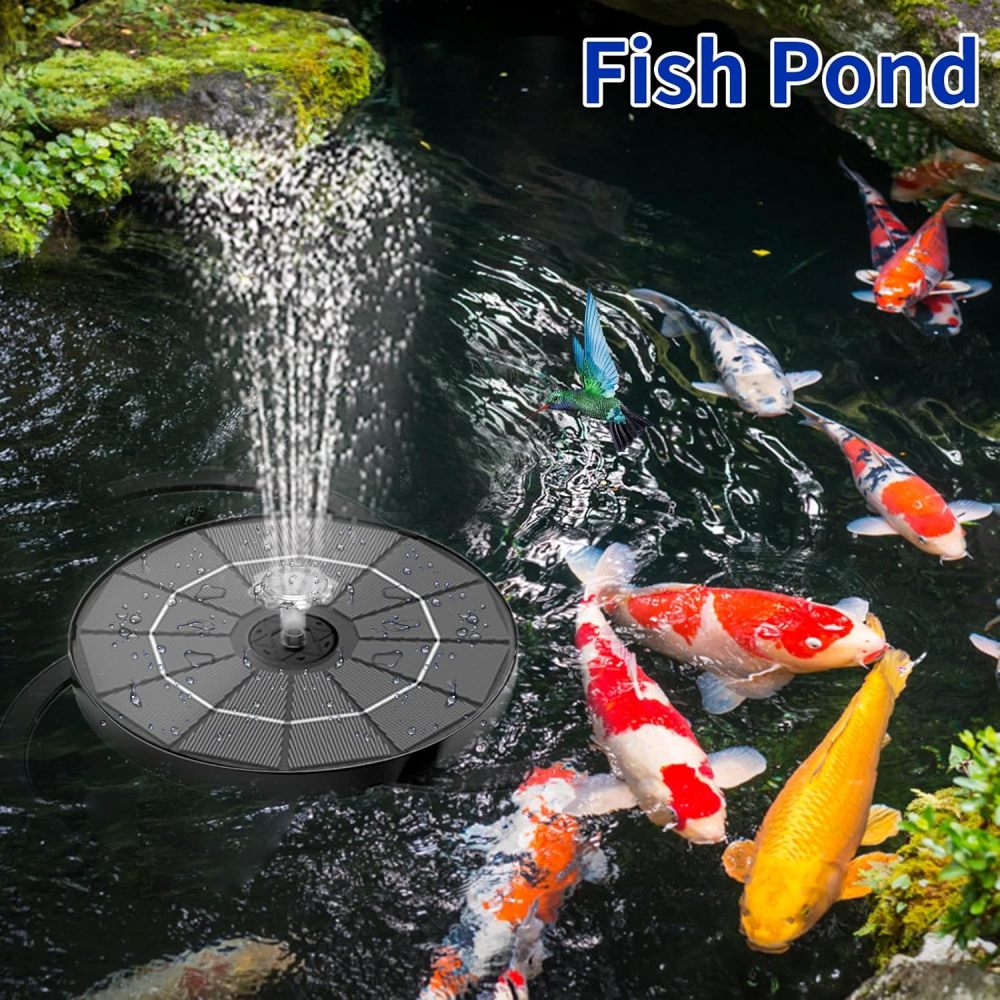 AISITIN 3.5W Solar Water Fountain with Storage & Integrated Bracket, Floating Solar Fountain Pump with Nozzles for Bird Bath, Garden, Pond, Pool, Aquarium and Outdoor