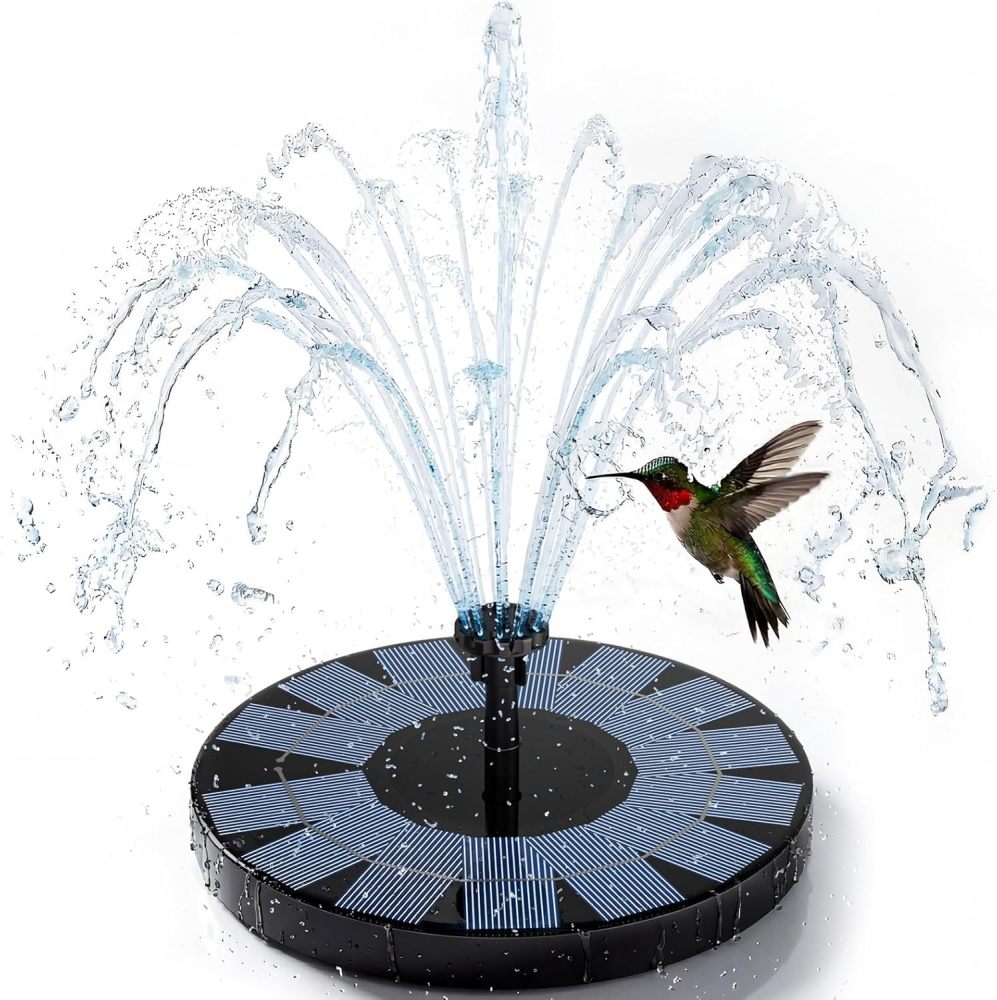 AISITIN Solar Fountain Pump 2.5W, 6.7" Solar Powered Water Fountain Pump for Bird Bath, solar pump for fountain with 6 Nozzles for Garden, Ponds, Pool, Fish Tank, Outdoor and Aquarium