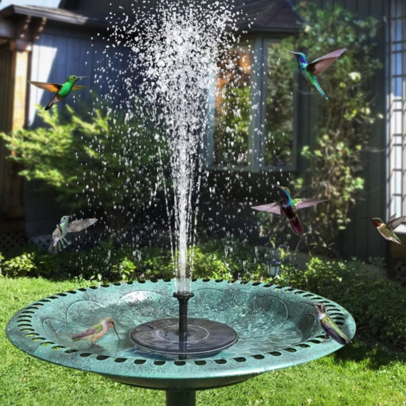 AISITIN 3.5W Solar Fountain Pump Built-in 1500mAh Battery, Bird Bath Fountain with 6 Nozzles, Solar Floating Water Pump for Bird Bath, Fish Tank, Pond, Pool, Garden and Outdoor