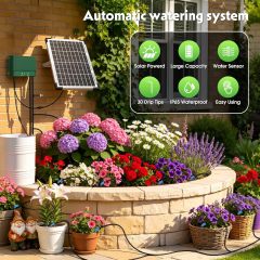 10W Solar Garden Drip Irrigation Kit – Automatic Watering for Summer Plants, Easy DIY Setup, Solar-Powered & Reliable