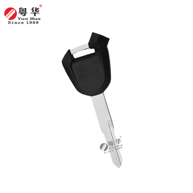 Suitable for Honda motorcycle keys, Honda magnetic bead motorcycle SH2 black rubber square handle single groove key blank, locksmith supplies with magnetic beads and film