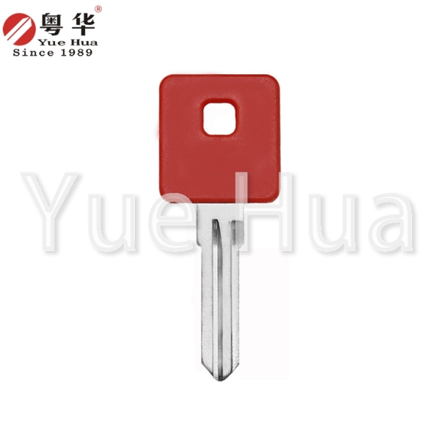 Suitable for US Harley motorcycle keys US Harley 004 left double groove motorcycle key blank black red blue three colors available